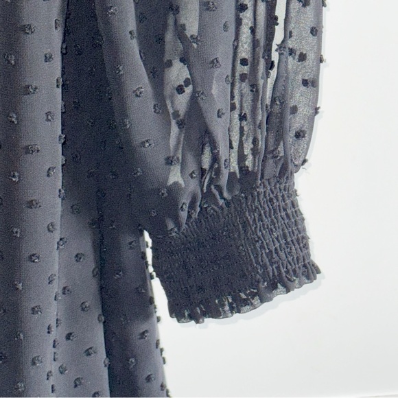 Mahina Dress Black Swiss Dot Off Shoulder Mini Sz Small D15186DIZ Beach Summer - Picture 4 of 8